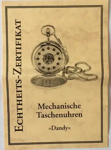 Mechan. Taschenuhr / Skelettuhr „Dandy“ der „POCKET MECHANICAL WATCH Collection"