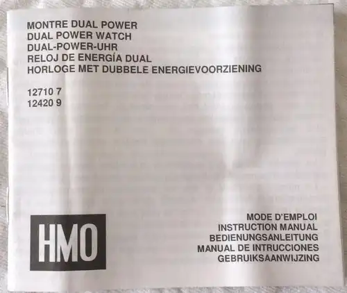 „HMO“ Solarbetriebene Quarz-Herren-Armbanduhr im Originalkarton, neu