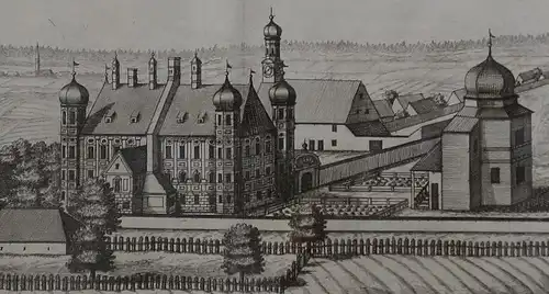 Kupferstich,Michael Wening, Schloß Perg am Laimb, München, um 1700,gerahmt