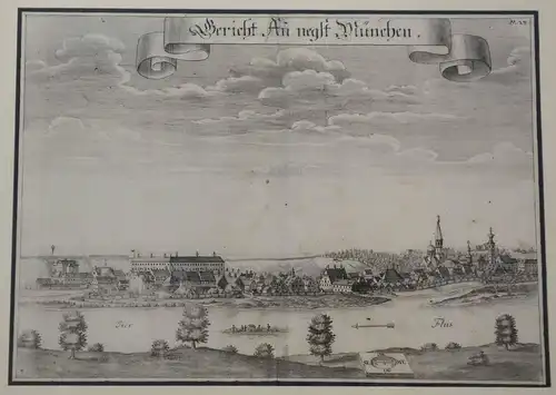 Kupferstich,Michael Wening, Au bei München, um 1700,gerahmt