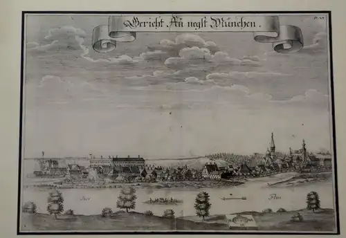 Kupferstich,Michael Wening, Au bei München, um 1700,gerahmt