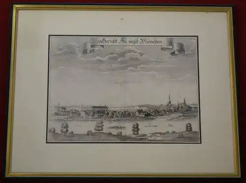 Kupferstich,Michael Wening, Au bei München, um 1700,gerahmt