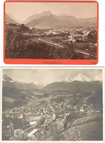 2 alte Original-Photographien von Berchtesgaden und Reichenhall