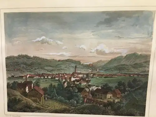 Allgäu , Stahlstich koloriert, Immenstadt,  ca 1930