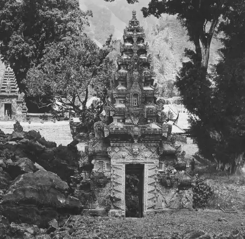 Original-Fotografie,Lavastrom v.d. Tempel z.Stillstand gekommen,1904 Indonesien