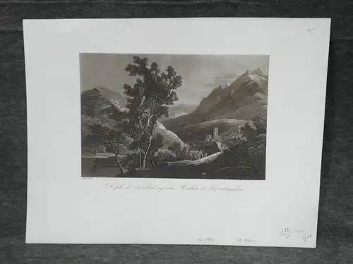 Aquatintablatt,Marktschellenberg bei Berchtesgaden, etwa 1840