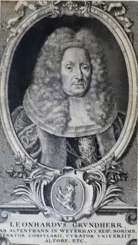 Kupferstich,Leonardus Grundherr von Altenthan, ca. 1730,gerahmt
