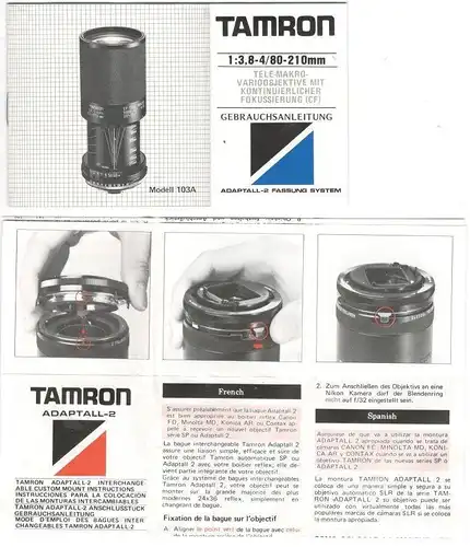 Objektiv TAMRON 1:3,8-4/80-210mm + Zubehörpaket (Unterlegen Tasche)