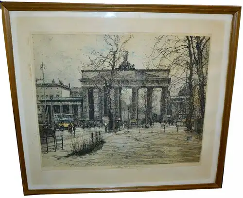 Brandenburger Tor, Luigi Kasimir,1930,Farbradierung, handsigniert,gerahmt