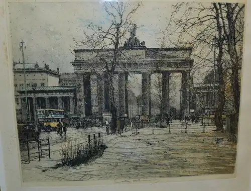 Brandenburger Tor, Luigi Kasimir,1930,Farbradierung, handsigniert,gerahmt