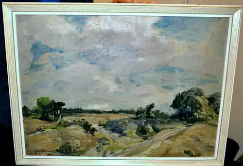 Gemälde,Öl a. Leinwand,Landschaft,gerahmt, signiert : H.Wolpert