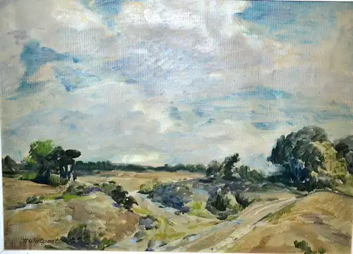 Gemälde,Öl a. Leinwand,Landschaft,gerahmt, signiert : H.Wolpert