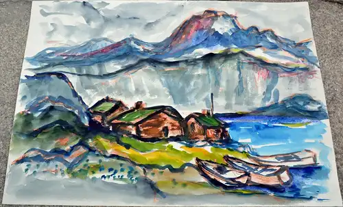 Aquarell,Ulrich,Gebirgslandschaft Impression,ca.1965.nicht sign.