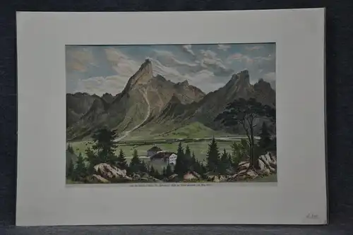 Holzschnitt, koloriert, Der Falkenstein, Bayern, nach Max Kuhn, etwa 1870