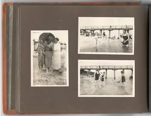 Altes Photoalbum mit 63 Aufnahmen von einem Urlaub am Meer 1920er Jahre