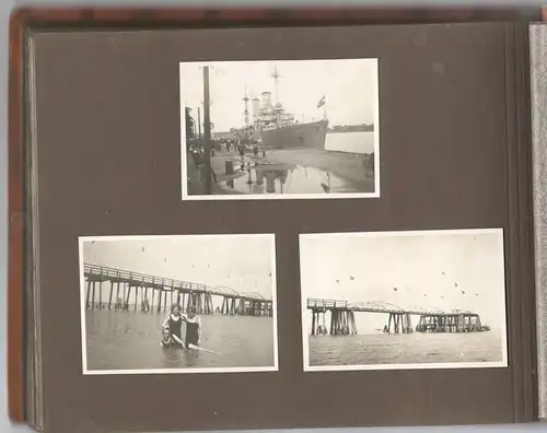 Altes Photoalbum mit 63 Aufnahmen von einem Urlaub am Meer 1920er Jahre