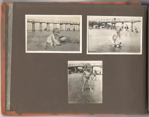 Altes Photoalbum mit 63 Aufnahmen von einem Urlaub am Meer 1920er Jahre