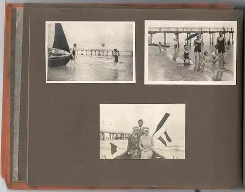 Altes Photoalbum mit 63 Aufnahmen von einem Urlaub am Meer 1920er Jahre