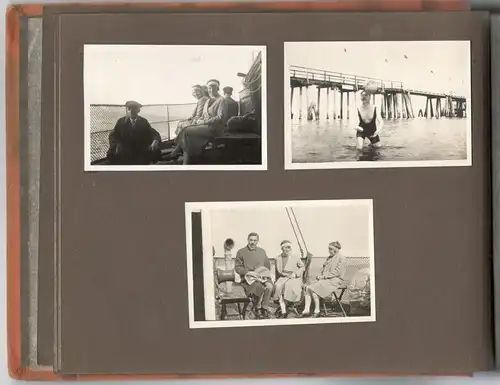 Altes Photoalbum mit 63 Aufnahmen von einem Urlaub am Meer 1920er Jahre