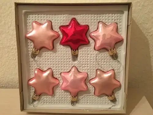Weihnachtsschmuck, Sterne aus Glas, zum Aufhängen, 6 Stück