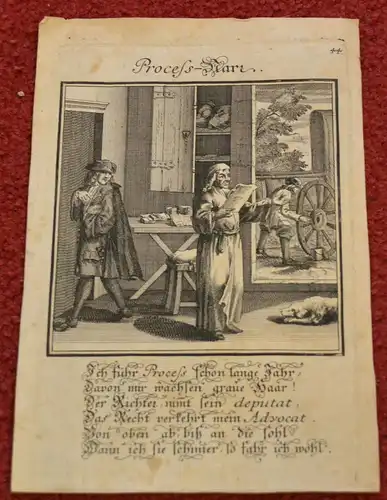 Radierung,Prozess-Narr,Schmiergeld,18.Jhdt.