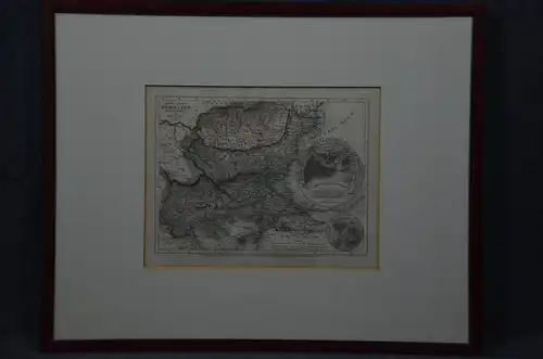 Landkarte Rumelien u. Walachei, Kupferstich teilkoloriert, 1850