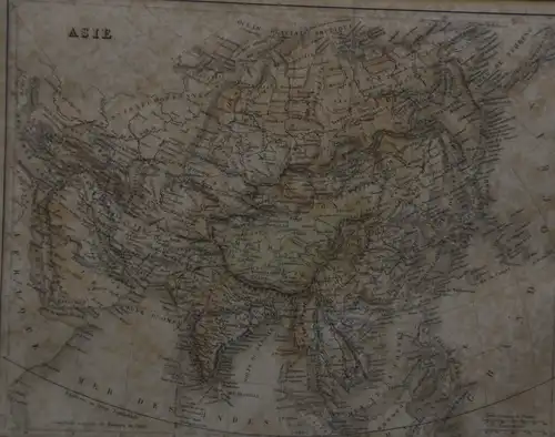 Landkarte Asien, Kupferstich teilkoloriert, Hauman, Bruxelles