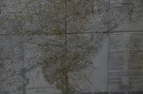 Landkarte Deutschland,Reisekarte, Einzelblätter, Kupferstich koloriert, 1854