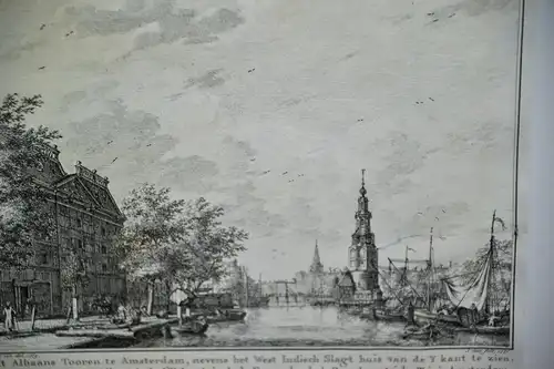 zwei Radierungen,Amsterdam,1769, Mont Albaans Tooren