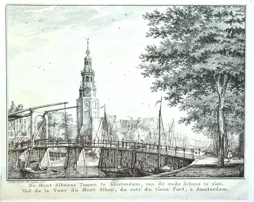 zwei Radierungen,Amsterdam,1769, Mont Albaans Tooren