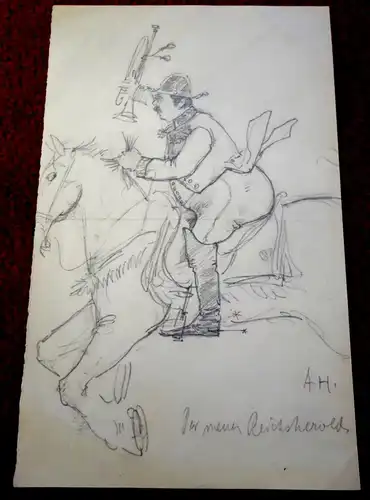 Bleistiftzeichnung,Skizze,Karikatur,August Holmberg,"Der neue Reichsherold"