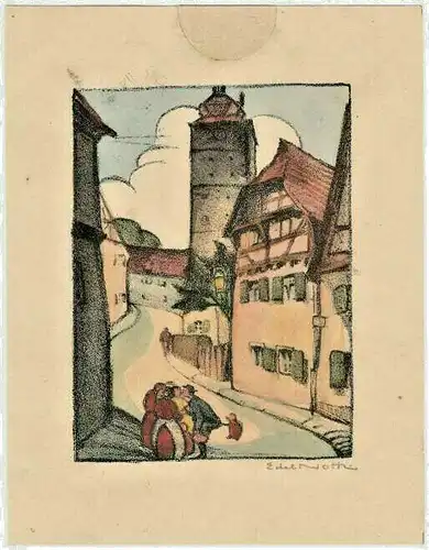 Original - Farblithographie von Klara Hedwig Edelina Noth