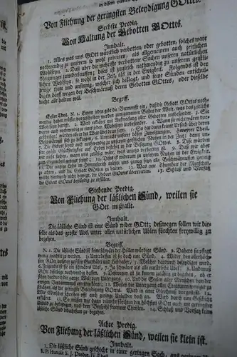 Buch, Christliche Sittenlehre, evang. Wahrheiten,Fr. Hunolt, deutsch, Trier 1748