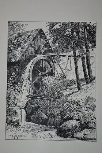 Schwarzwaldzauber, 3 Drucke, P. Goetze, 1921, Lettwieser Hütte, Schwarzwald