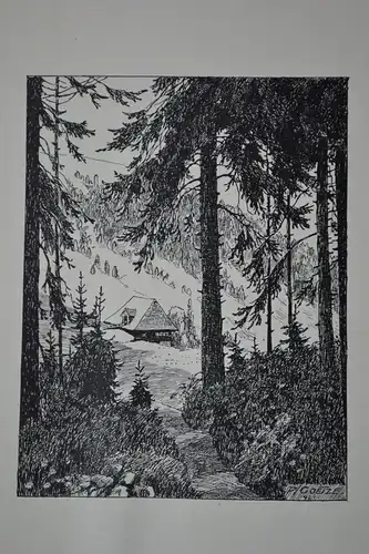 Schwarzwaldzauber, 3 Drucke, P. Goetze, 1921, Lettwieser Hütte, Schwarzwald