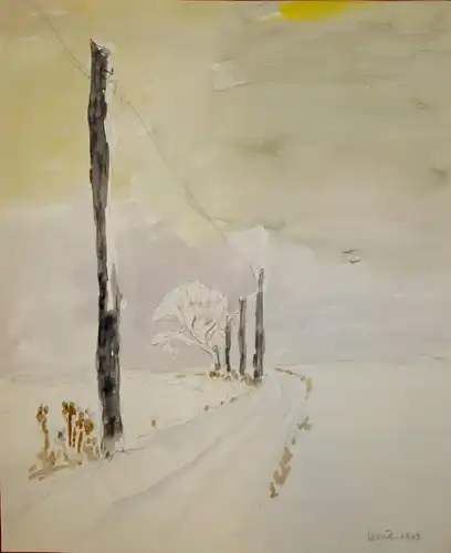 Aquarell,Ulrich,1963, Winterlandschaft