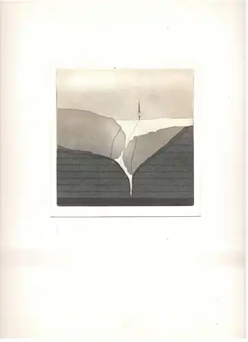 Originalradierung Abstrakte Darstellung, ohne Titel, im Passepartoutrahmen