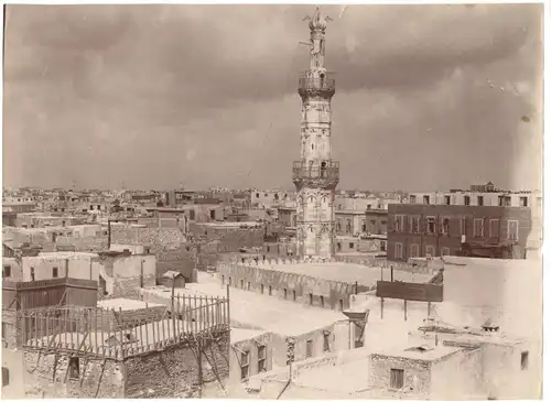 Original-Photographie Großes Minarett in Alexandria, ca. 1890
