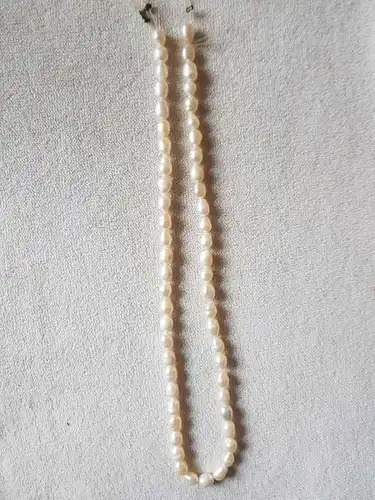 Schmuck,Süßwasser-Perlenkette,6x5 mm,Strang 36 cm)20.Jhdt,für Bastler