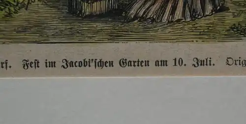 Holzschnitt, koloriert, H. Knackfuß, etwa 1890, Fest Malkasten Düsseldorf