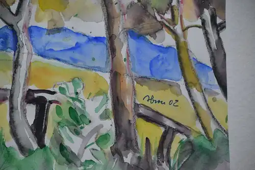 Aquarell, Landschaft, Hrou 02