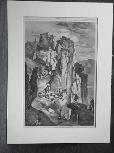 Stahlstich auf Zeitungspapier,Crna Pec in der Herzegowina,Illust. Zeitung,1871
