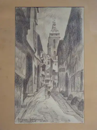 Originalzeichnung, Ph. Brechtel, 1934, Alt-Neustadt, Bleistift