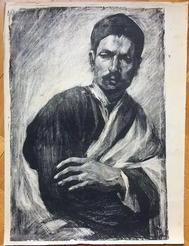 Lithographie Portrait eines Mannes im mittleren Alter