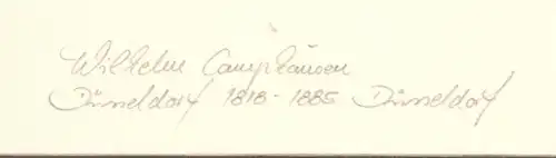 Bleistiftskizze von Wilhelm Camphausen im Passepartout, nicht signiert