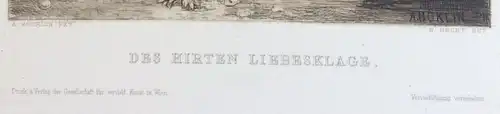 Radierung „DES HIRTEN LIEBESKLAGE“ von Wilhelm Hecht nach Arnold Böcklin