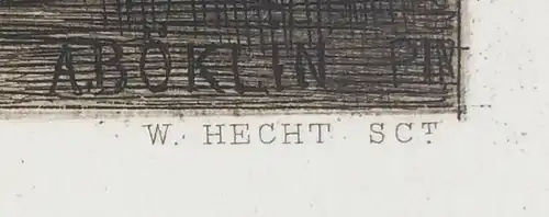 Radierung „DES HIRTEN LIEBESKLAGE“ von Wilhelm Hecht nach Arnold Böcklin