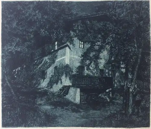 Radierung Altes Gebäude von Adolf Schlabitz, Verein f. Original-Radierung Berlin