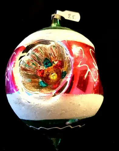 Baumschmuck,Weihnachten,große Kugel mit Reflektoren,Glas,ca.1960,zum Aufhängen