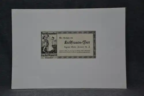 Druck, Werbung, Hackerbrauerei, Liebfrauenbier, etwa 1910